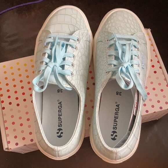 Superga Blue Crocodile Sneakers - Picture 5 of 8